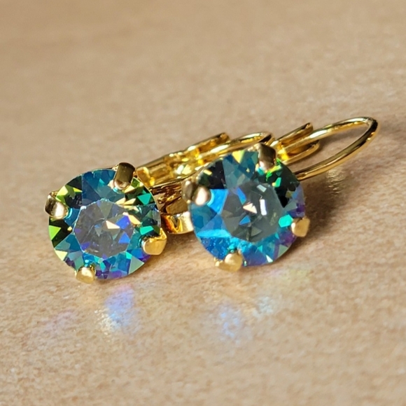 Austrian Crystal Earrings in Gold - Picture 7 of 14